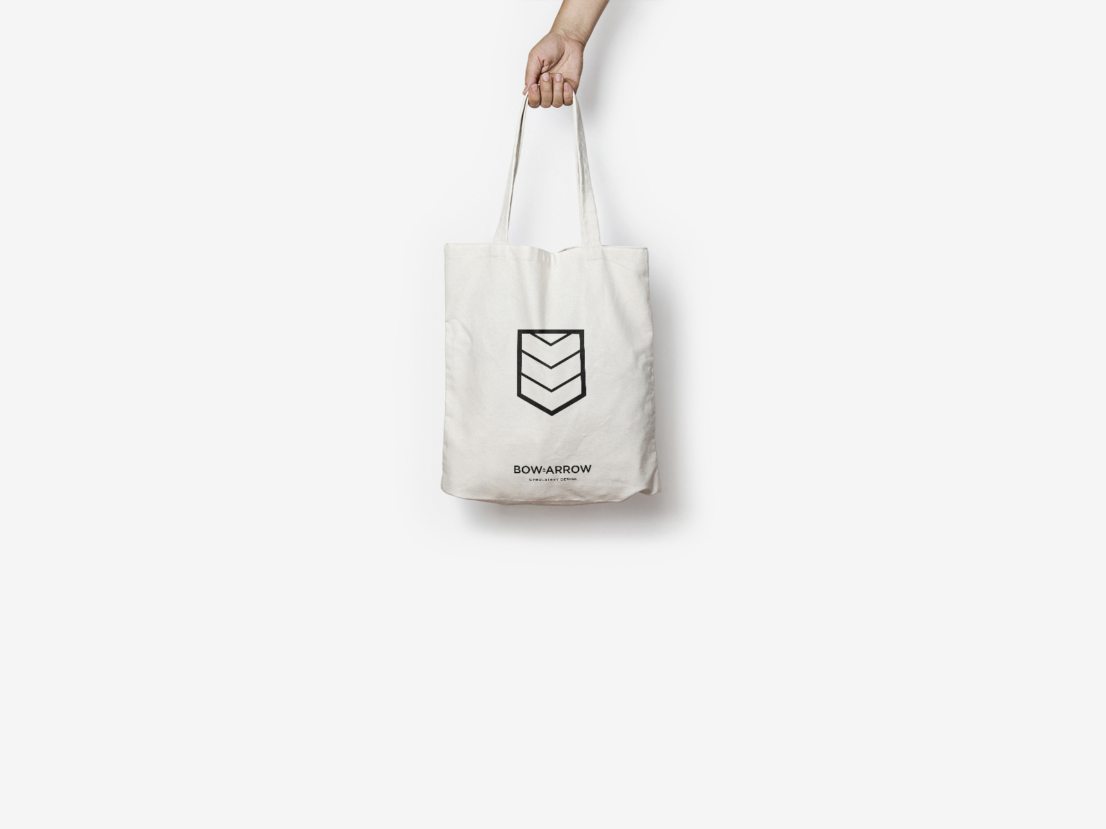 Bow & Arrow Upholstery tote bag mockup