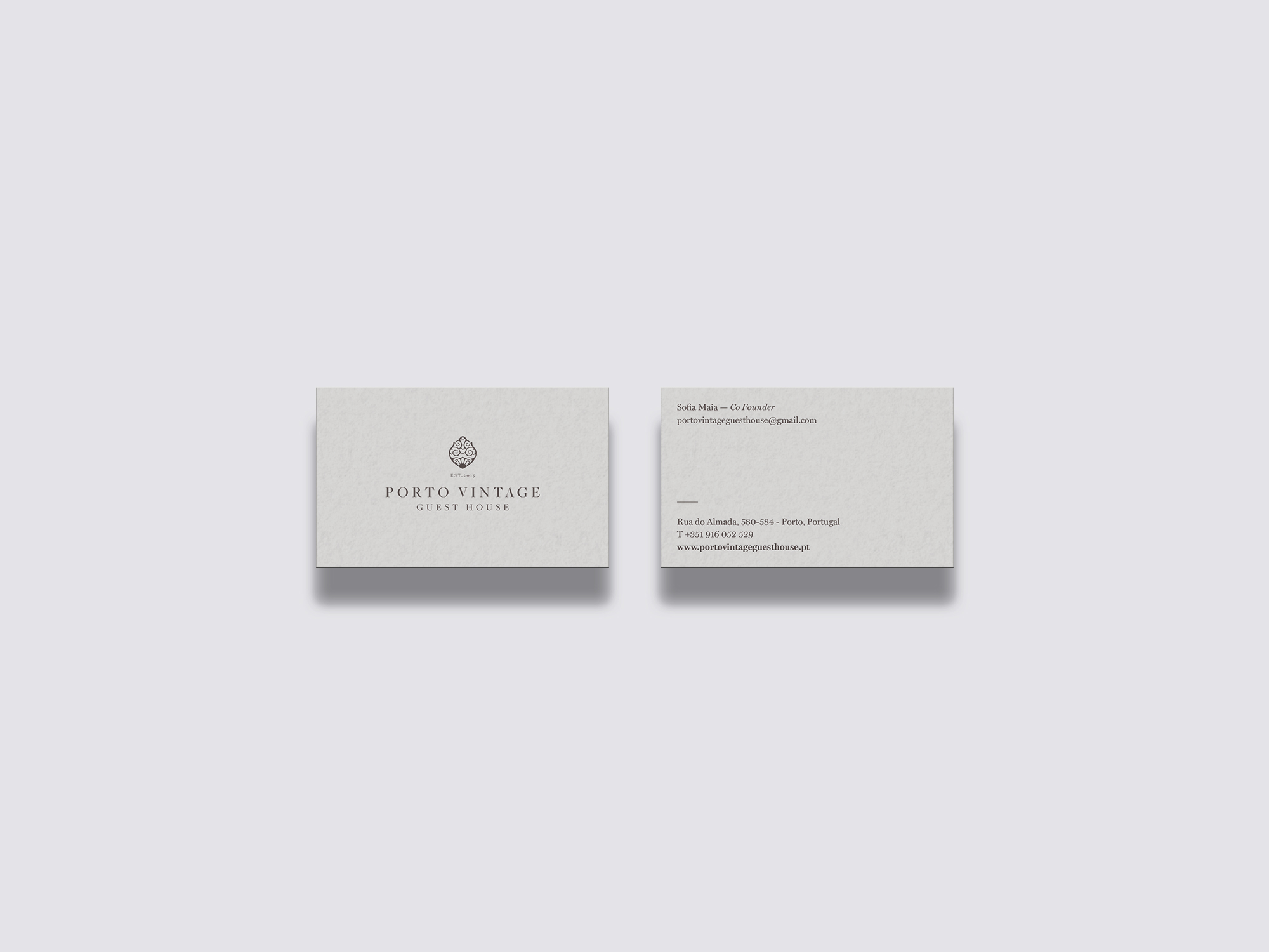 Porto Vintage Guest house identity design mockup