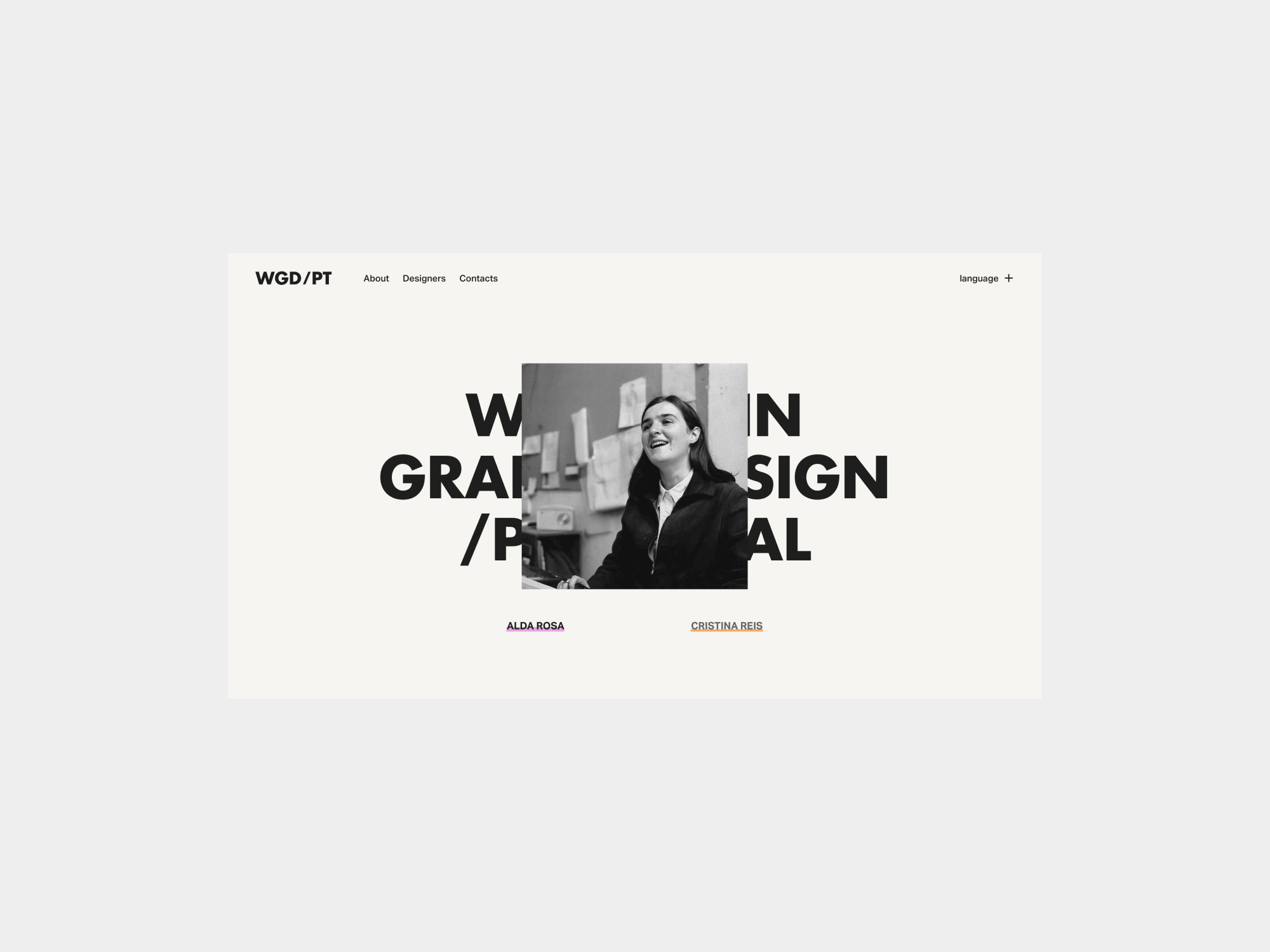 WGD/PT home with Cristina Reis highlighted
