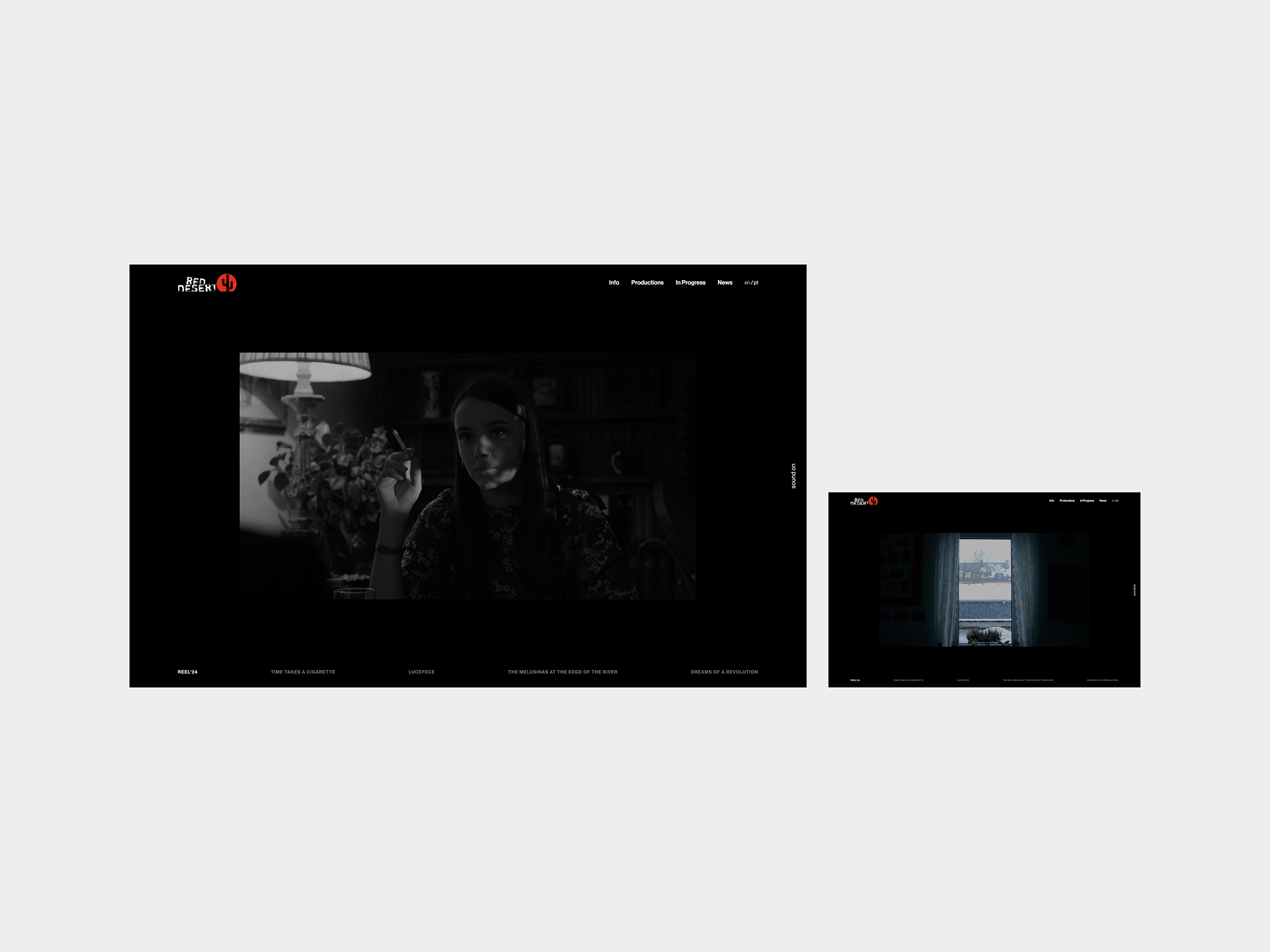 Red Desert Films homepage mockup