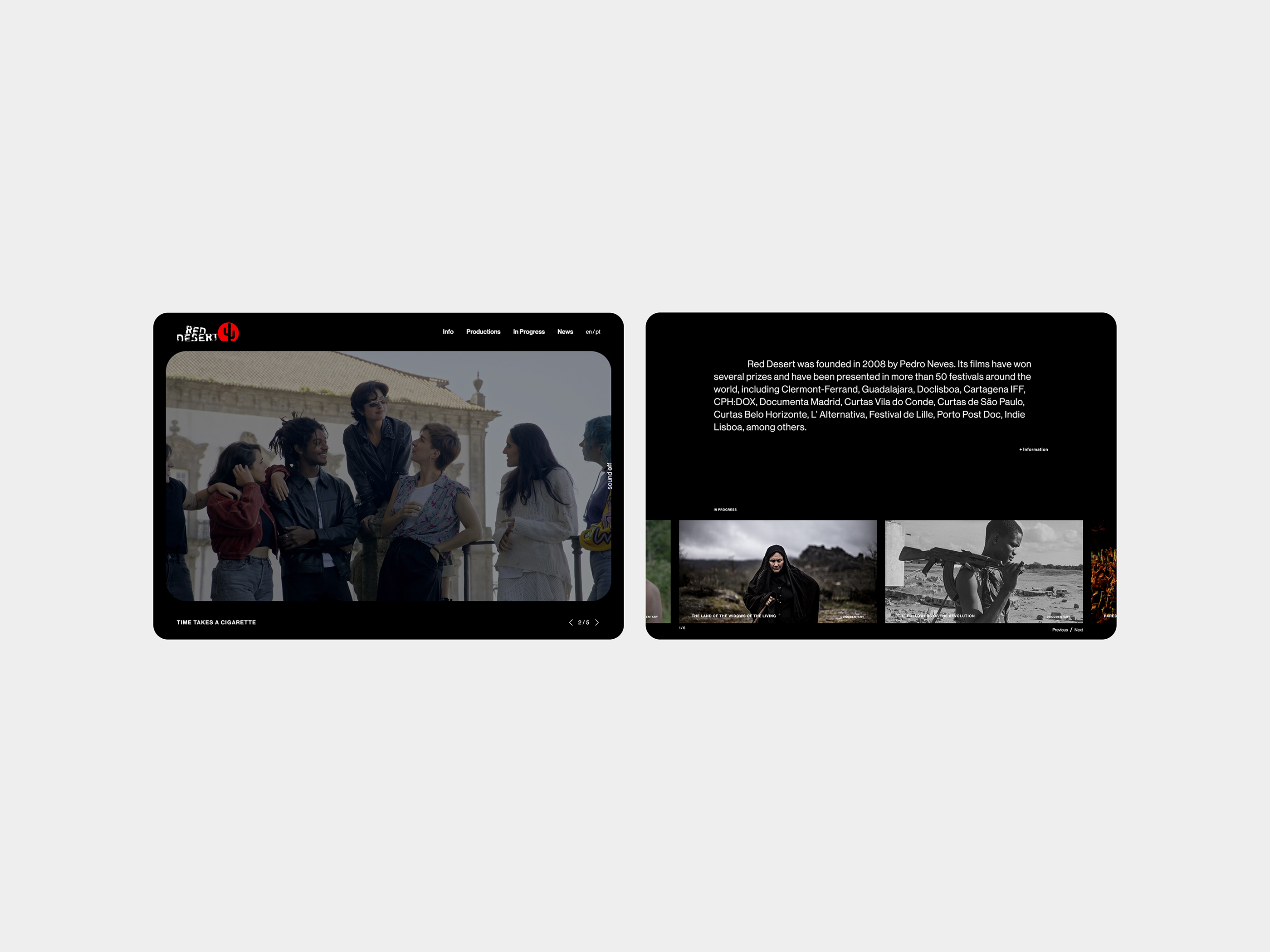 Red Desert Films website on iPad